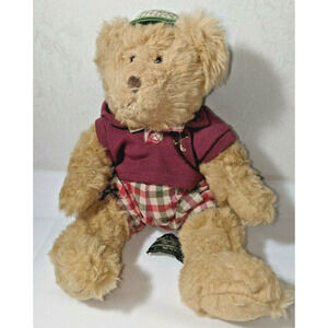 Russ Chip Golf Bear Missing Clubs & Bag 9.5" High - Brown